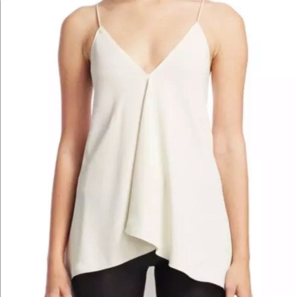 THEORY  RARE Kensington Draped Tank Top WHITE SIZE M NWT